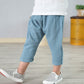 New Summer Kids Cotton And Linen Cropped Trousers Casual Harem Pants