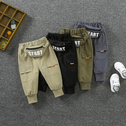 Boys' Spring And Autumn Western Style Casual Pants